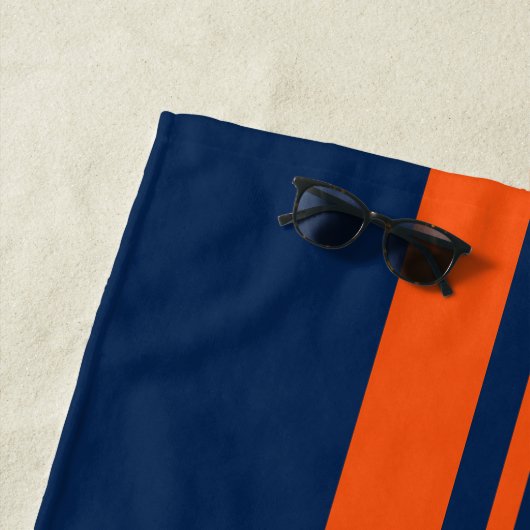 名前を完全なカスタムカラーレースストライプ1 ビーチタオル (インサイチュ)