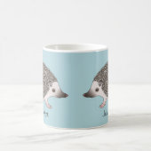 名前を持つアフリカのPygmy Hedgehog漫画デザイン コーヒーマグカップ (中央)