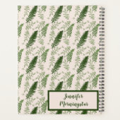 名前を持つシダの緑のサーフェスパターンデザイン プランナー手帳 (裏面)