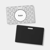 名前を持つバイナリコードコンピューター言語 バッジ (正面＆裏面)