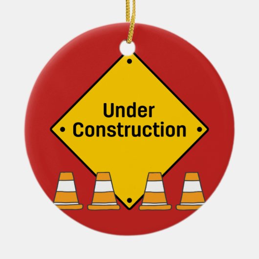 名前を持つ円錐と建築下 セラミックオーナメント (正面)