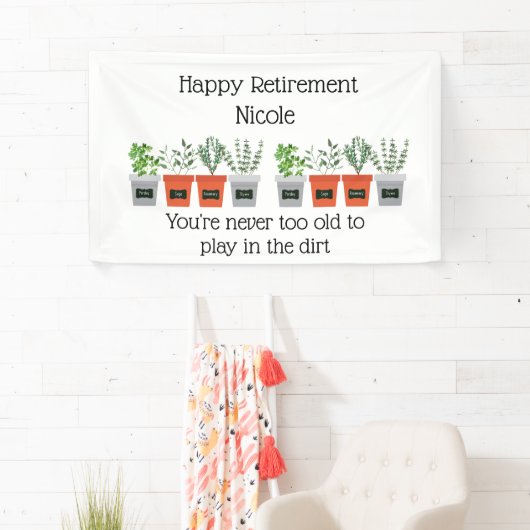 名前を持つ庭師の退職おもしろい引用文 横断幕 (インサイチュ)