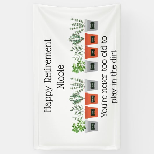 名前を持つ庭師の退職おもしろい引用文 横断幕 (縦)