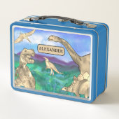 名前を持つ恐竜パーソナライズされた メタルランチボックス (裏面)