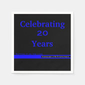 名前を持つ薄いブルーライン警察の退職 スタンダードカクテルナプキン (正面)