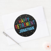 名前を持つHappy Retirementパーティーカラフル ラウンドシール (封筒)