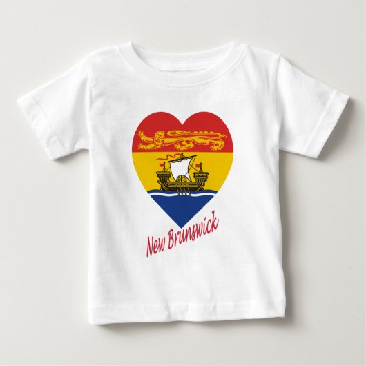 名前を持つNew Brunswickフラグハート ベビーTシャツ (正面)
