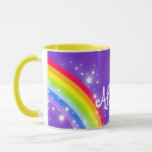 名前を挙げられた子供虹紫色の赤いマグ マグカップ (左)