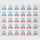 名前を挙げられた男の子は帆ボートの第1誕生日の覆いを絵を描きました ラッピングペーパー (フラット)