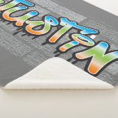 名前を書け落書きロゴレンガの絵を描壁 シェルパブランケット (3/4)