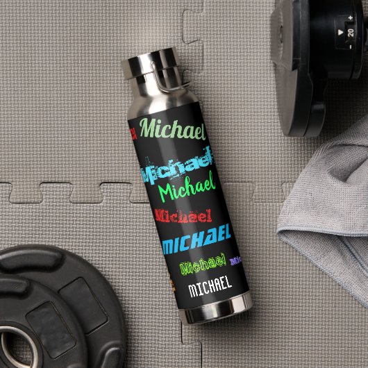 名前を繰り返すとおもしろいギフトが熱くなる ウォーターボトル (ジム)