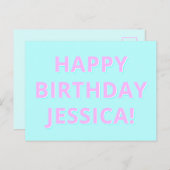 名前を自由にカスタマイズ!ハッピーバースデーメッセージ ポストカード (正面/裏面)