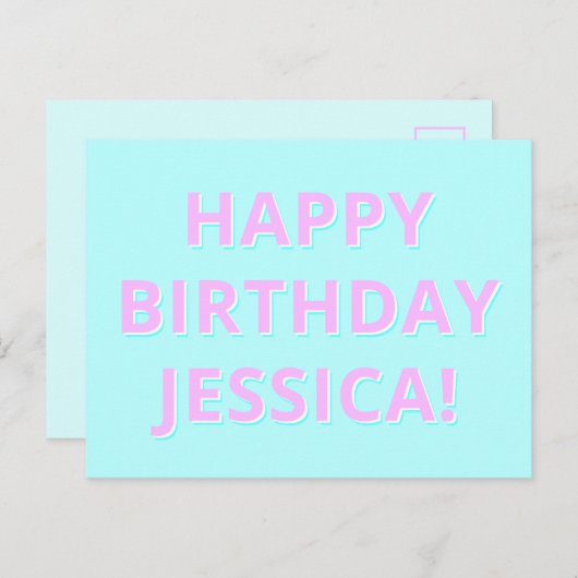 名前を自由にカスタマイズ！ハッピーバースデーメッセージ ポストカード (正面/裏面)