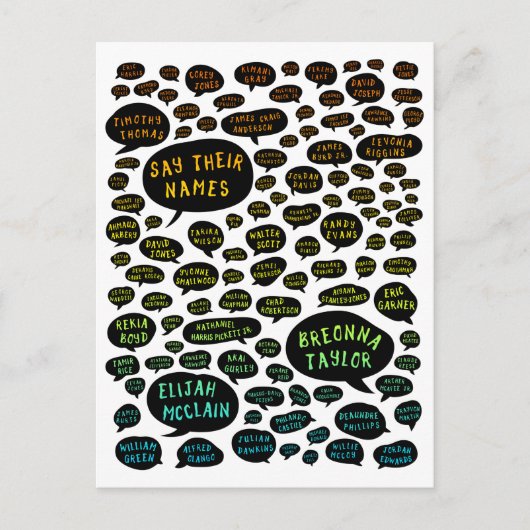 名前を言って レインボー ポストカード (正面)