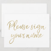 「名前を記入してください」おしゃれなゴールドサイン (正面/裏面)