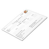 名前を記入する パイ ケーキ お菓子 工場 発注書 ノートパッド (アングル)