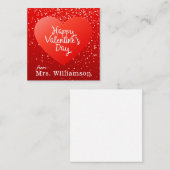 名前を記入 | バレンタインデー ハッピー ポルカドット ノートカード (正面/裏面)