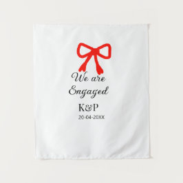 名前を赤いリボンと現代的な文字で飾ります タペストリー