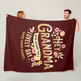 名前を追加おばあちゃん素敵な一日をお願い フリースブランケット