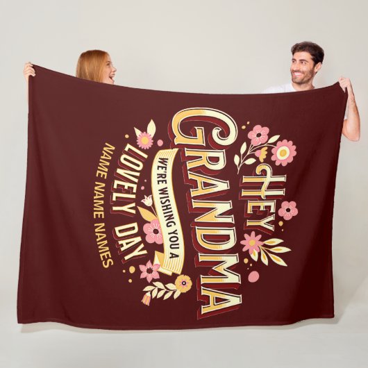 名前を追加おばあちゃん素敵な一日をお願い フリースブランケット (インサイチュ)