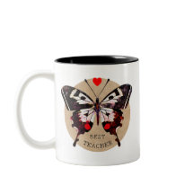 名前を追加かわいいヴィンテージ蝶ハート最高の先生