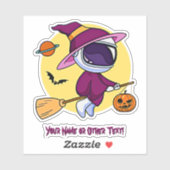 名前を追加かわいい宇宙飛行士ウィッチブロムサターンのカボチャ シール (シート)