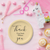 名前を追加したことへの感謝 Yellow Pastel ボホウェディング ペーパープレート (パーティー)