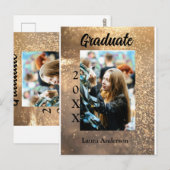 名前を追加した写真卒業証書の輝き ポストカード (正面/裏面)