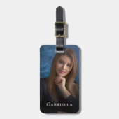 名前を追加した写真 現代風カスタマイズ ラゲッジタグ (正面縦)