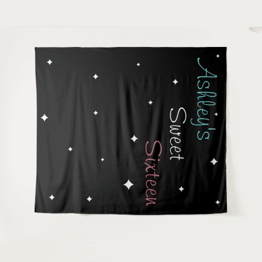 名前を追加してスイート16 フォトバックドロップ タペストリー (正面(横))