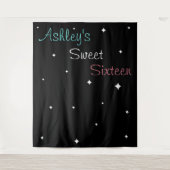 名前を追加してスイート16 フォト背景 タペストリー (正面)