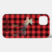 名前を追加します。 Moose, Red Buffalo Plaid電話ケース Case-Mate iPhoneケース (裏面 (横))