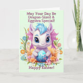 名前を追加し、あなたの日はドラゴンサイズのイースター カード (正面)