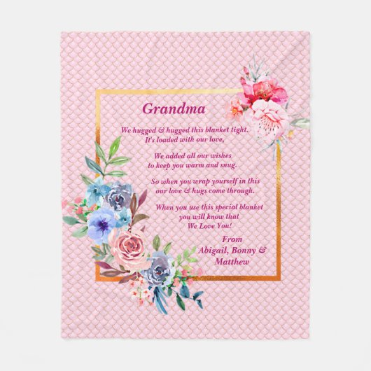 名前を追加し、この毛布をハグした文字を変更する フリースブランケット (正面)