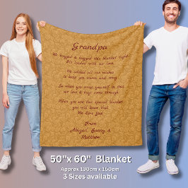 名前を追加し、この毛布をハグした文字を変更する フリースブランケット