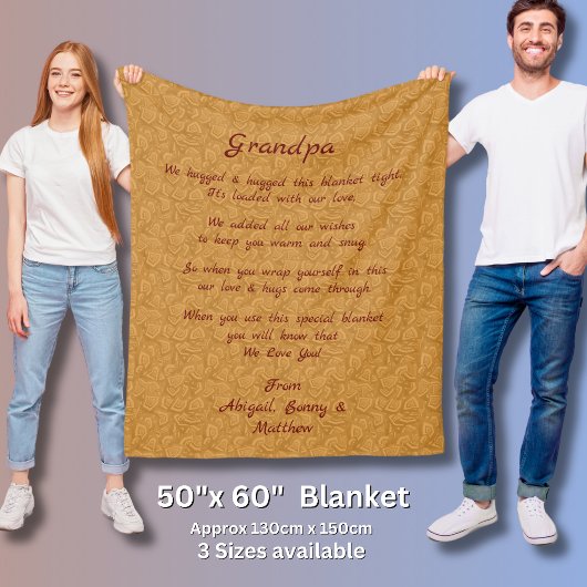 名前を追加し、この毛布をハグした文字を変更する フリースブランケット
