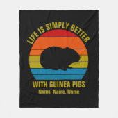 名前を追加すべての文字を変更し、生活より良いモルモット フリースブランケット (正面)