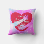 名前を追加すべての文字ハートを変更する クッション (裏面)