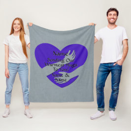 名前を追加すべての文字ハートを変更する フリースブランケット