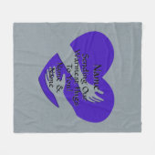 名前を追加すべての文字ハートを変更する フリースブランケット (正面(横))