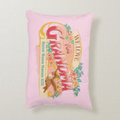 名前を追加するおばあちゃんの愛おばあちゃんピンク アクセントクッション (裏面(縦))