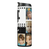 名前を追加するイニシャルの写真のコラージュ白黒 タンブラー (回転右)