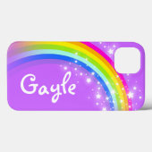 名前を追加するカラフルrainbow purple iphone case Case-Mate iPhoneケース (裏面 (横))