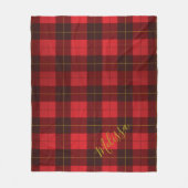 名前を追加するクランのウォレスプレイドタータンチェック フリースブランケット (正面)