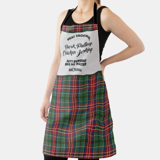 名前を追加するクランMacCullochタータンチェックプレイドパターン エプロン (インサイチュ)