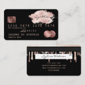 名前を追加するクレジットカードのスタイル付き滴下金ゴールド 名刺 (正面/裏面)