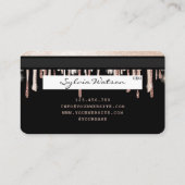 名前を追加するクレジットカードのスタイル付き滴下金ゴールド 名刺 (裏面)
