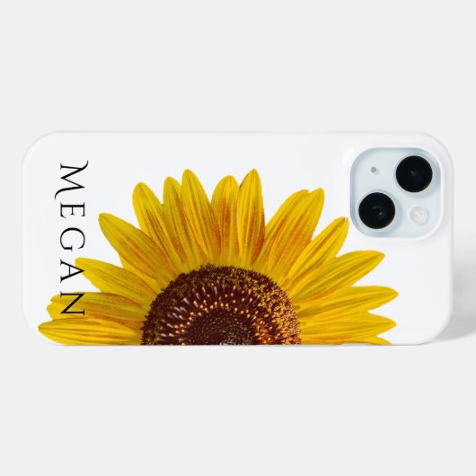 名前を追加するクローズアップハーフヒマワリヴィンテージ Case-Mate iPhoneケース (裏面 (横))
