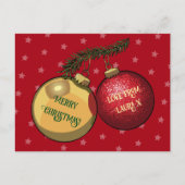 名前を追加するシンプルクリスマスツリーの装飾 ポストカード (正面)