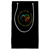 名前を追加するテキストメッセージ - 黒のハーツ スモールペーパーバッグ (正面)